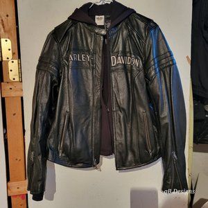 Harley-Davidson Women's Miss Enthusiast 3-in-One Leather Riding Jacket, Large
